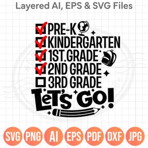 Third Grade Checklist Svg Png, Back to School design for Kids, Eps Dxf Pdf