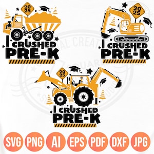 Pacote de SVG de formatura pré-escolar, presente de formatura de construção para meninos e meninas, último dia de aula PNG, pós-graduação pré-escolar, pós-graduação pré-escolar 2025 Cricut