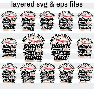 Baseball Familie geschnitten Datei | Lieblingsspielerin Ruft mich an Mom svg| Softball Familie | T Ball Png Geschenk | Baseball-Oma | Geschichtete digitale Dateien