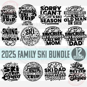 Ski Trip SVG Bundle, passendes Family Trip Crew Geschenk, Winter Sport Snowboarding Cricut Silhouette & Sublimationsdateien
