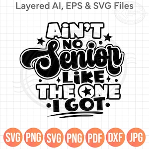 Aint No Senior Like the One I Got SVG PNG, Class of 2027 Design
