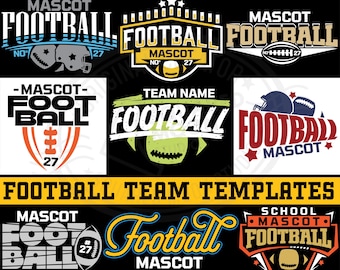 Football SVG PNG Bundle, Custom Team Mascot Template, Eps Pdf Jpeg Dxf
