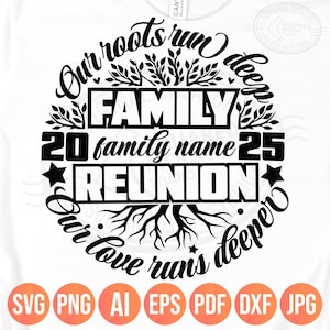 Our Roots Run Deep Our Love Runs Deeper Svg Png, Family Reunion Design, DIY Personalized Name, 2025 Family Gathering Matching Shirts Gifts