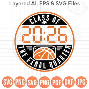 Class of 2026 Basketball SVG PNG: Senior Design (Digital Files)