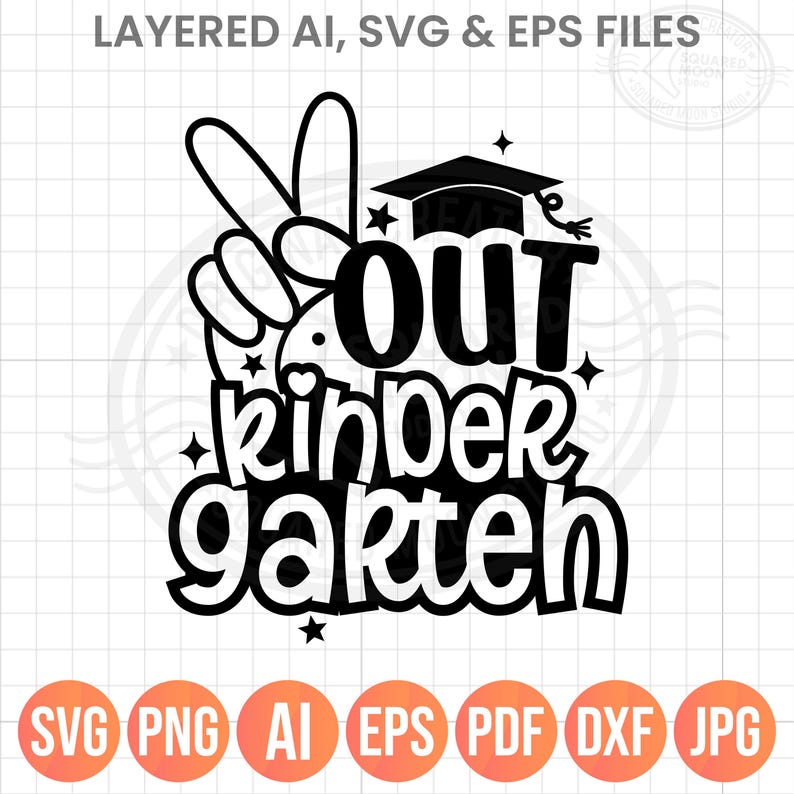 Peace Out Kindergarten SVG PNG, Last Day of School & Kindergarten Design image 1