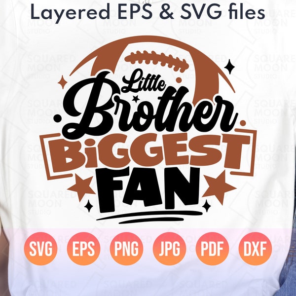 Little Brother Biggest Fan Football Svg Png| Football Lil Bro Svg Png| Boy Football Gift| Football Sibling| Layered Digital Files