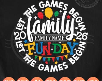 Family Fun Day 2026 SVG PNG: DIY Family Name Template (Digital Files)