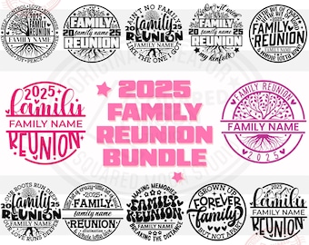 Family Reunion Png Svg Bundle, DIY Personalized Family Name Template, Matching Shirts Designs, 2025 Family Gathering, Layered Digital Files