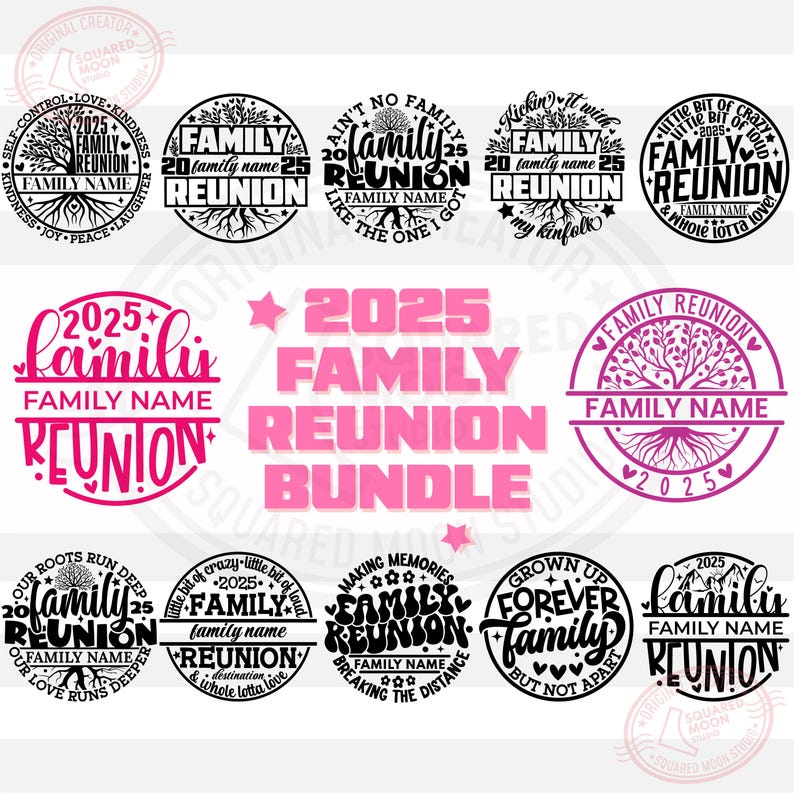 Family Reunion Png Svg Bundle, DIY Personalized Family Name Template ...