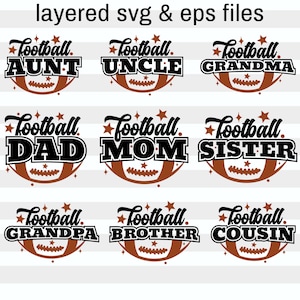 Fußball-Svg-Bundle| Fußball Familie | Fußball Mama SVG | Fußball Dad Png | Fussball Schwester| Sport Familiengeschenke | Digitale Cricut Dateien