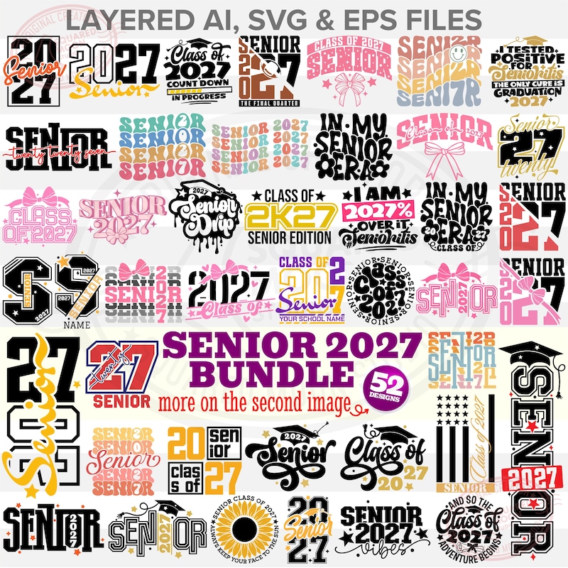 Senior 2027 Stickers - Etsy