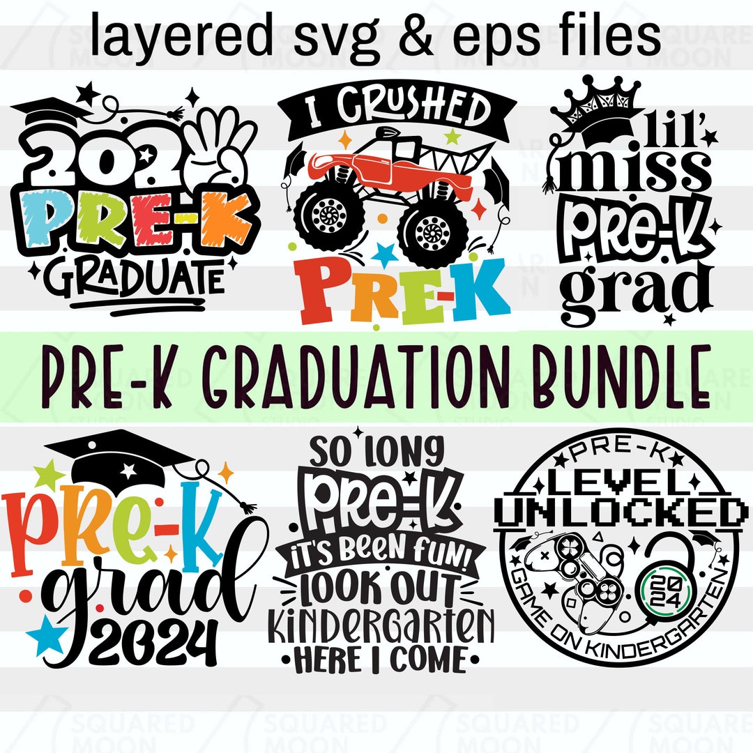 Pre-k Graduation Svg Bundle 2024 Graduation Gift for Boys and Girls ...
