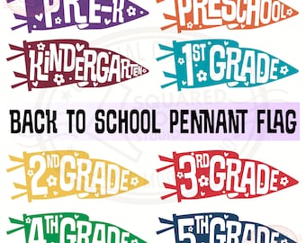 Pennant Flag Back to School Png Svg Bundle, 1st day of School for Kids & Teachers Shirts Design, Classroom Decoration Gift, Digital Files