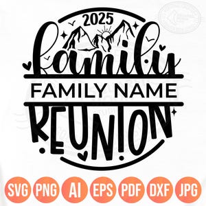 Family Reunion Svg Png 2025, DIY Personalized Family Name Template, Mountain Family Matching Shirts idea, Cricut Silhouette Sublimation