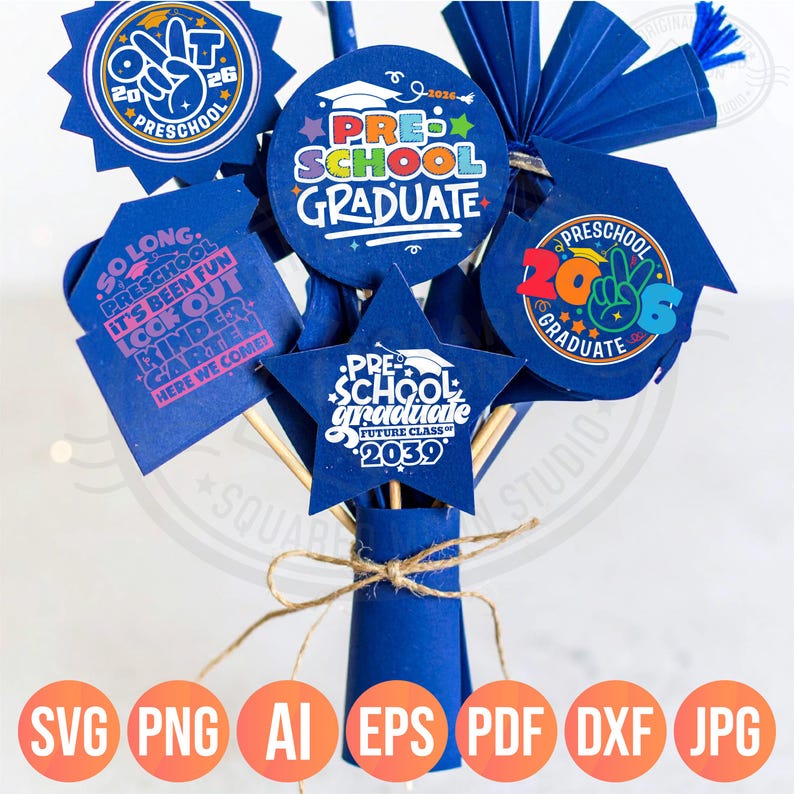Preschool Graduation Svg Png Bundle (38 designs), 2026 Graduate Designs afbeelding 6