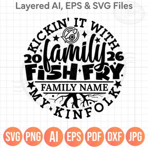 Family Fish Fry SVG PNG: 2026 Reunion, Cookout Design (Digital Download)