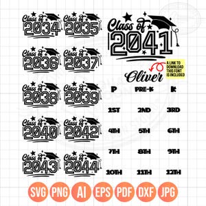 Class of 2034 2035 2036 2037 2038 2039 2040 2041 2042 2043 2044 Svg Bundle| Grow With Me Handprint Shirt Png Gift| Graduation Class| Layered