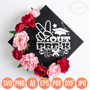 Pre k Graduation SVG PNG, Peace Out of Pre-K, 2026 Last Day of School image 10