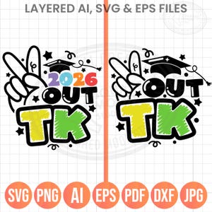 TK graduation Svg Png Bundle, Peace Out Transitional Kindergarten, Last Day of School 2026