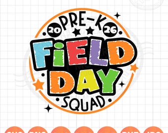 Pre-K Field Day Squad 2026 SVG PNG, Sports Day Gift for Kids (Digital Design)