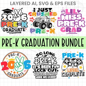 Pacchetto SVG PNG per la laurea in età prescolare, design per laureati del 2026 e ultimo giorno di scuola