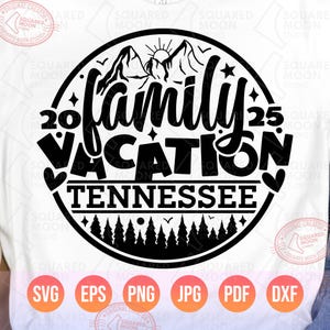 Tennessee familievakantie 2025 Svg Png, bergen familie-uitstapje bijpassende Shirts Svg, bergherinneringen voor zomervakantie, digitale bestanden