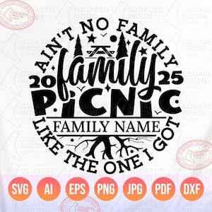 Family Picnic Svg Png, Aint No Family Like The One I Got Svg, DIY Personalized Family Name, 2025 Reunion Matching Shirts Gifts, Cut Files