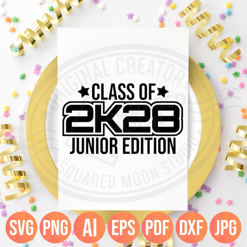 Class of 2028 SVG PNG: 2k28 Junior Edition Design (Instant Digital Download) image 5