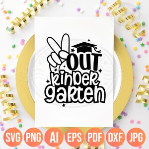 Peace Out Kindergarten SVG PNG, Last Day of School & Kindergarten Design image 4