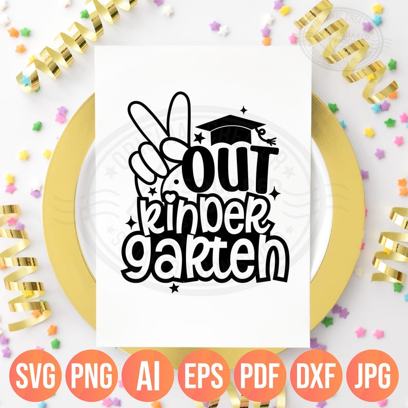 Peace Out Kindergarten SVG PNG, Last Day of School & Kindergarten Design image 4