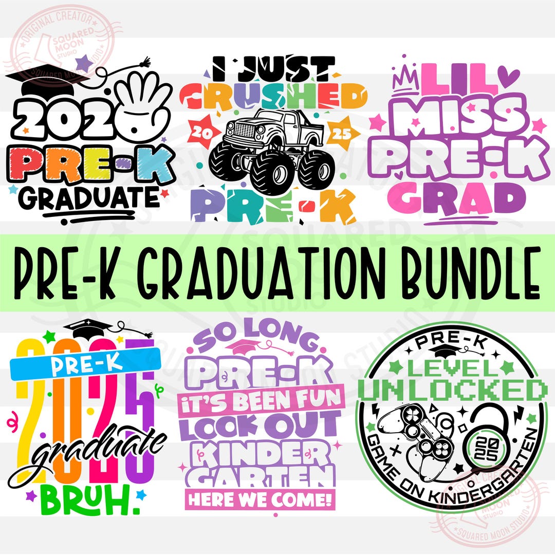 Pre-k Graduation Svg Png Bundle, 2025 Grad Shirt Designs for Boys ...
