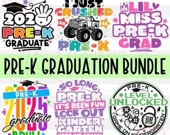 Pre-k Graduation Svg Png Bundle, 2025 Grad Shirt Designs for Boys & Girls, Last Day of School Graduate Svg, Layered Digital Files