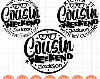 Cousin Weekend SVG PNG Bundle: Personalized Cousins Kids Matching Shirts Designs