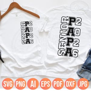 Senior Papa 2026 Svg Png, Proud 2026 Senior Dad Design voor voor- en achterkant van shirt, Senior opa Svg, Cricut-sublimatiebestanden