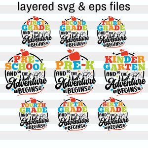 Back To School Svg Bundle| And So the Adventure Begins| 1st Day of School Svg Png Gifts for Students & Teachers| Kids Png for Girls and Boys