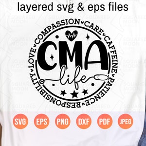 PNG Svg CMA Life| Assistant médical certifié SVG | Cadeau drôle de collègue pour homme, femme | Appréciation de l'infirmière png| Fichiers numériques découpés en couches