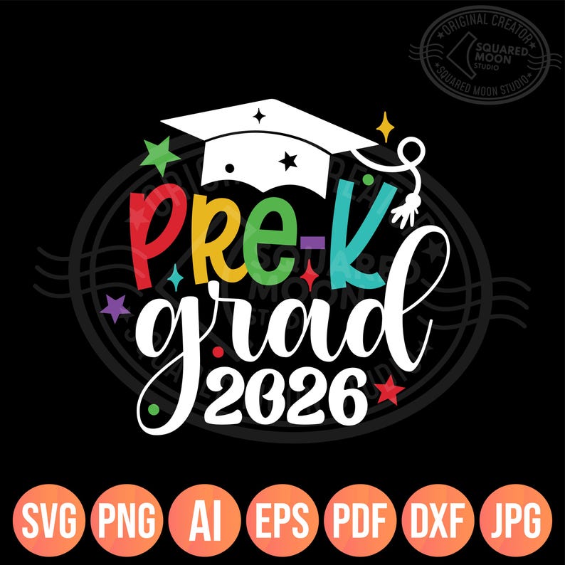 Pre Grad Stamp Pre K Graduation Svg Png, 2026 Pre-k Kids Grad Announcement Design - Etsy