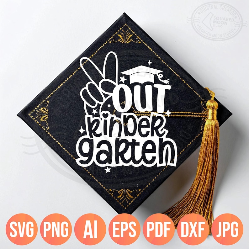 Peace Out Kindergarten SVG PNG, Last Day of School & Kindergarten Design image 7