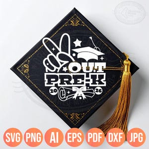 Pre k Graduation SVG PNG, Peace Out of Pre-K, 2026 Last Day of School image 4