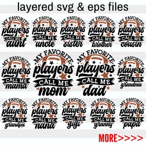Fußball-Familien-Bundle-Svg Png | Meine Lieblingsspieler Call me Mom SVG Fußball | Fußball Vater von 2 Spielern | Sport Familie mit 3 Kindern Geschenke