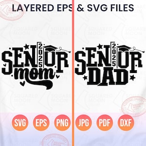Senior Mom 2025 svg Png, Senior Dad 2025 svg, Familie eines Senior Geschenks, Klasse von 2025 svg, Highschool Senioreltern, geschichtete digitale Dateien