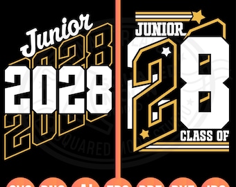 Junior 2028 Svg Png Bundle, Class of 2028, First Day School Designs