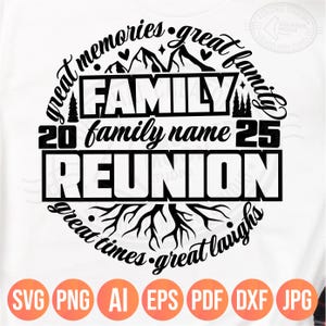 家族の再会 SVG PNG、素晴らしい思い出、素晴らしい家族、素晴らしい笑い、素晴らしい時間、お揃いのシャツのデザイン、DIY カスタム名前テンプレート