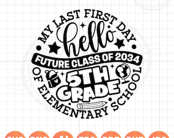 5th Grade Last First Day SVG PNG: Back to School Design (Digital Download)