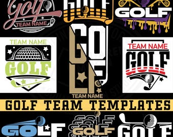Pacchetto di file SVG e PNG per il golf, modello personalizzato per la mascotte della squadra, file EPS, PDF, JPEG e DXF.
