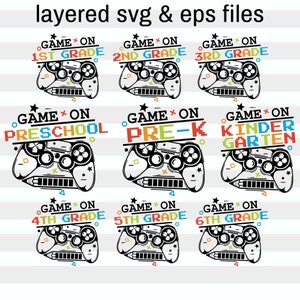 Zurück zu Schule Design | Erster Schultag Gamer | Lehrerin Shirt | Spiel auf Pre-k | Kindergarten Zocken| Klasse 1.2.3.4.5.6