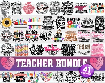 Teacher Svg Bundle| Funny Teacher Svg| Teacher Quote Png| Back to School Svg| Teacher Appreciation Gift| Teacher Life |Digital Cricut File