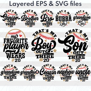 Baseball Familie geschnitten Datei | Das ist mein Junge da draußen | T-Ball Mama| DIY benutzerdefinierte Spielernummer Vorlage | Baseball Schwester Geschenk | Tball Tante