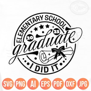 小学校卒業式 2025 I Did it PNG SVG、女の子と男の子向けの5年生卒業シャツのデザイン、デジタルクリカット昇華ファイル