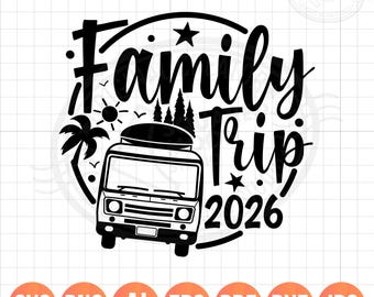Family Road Trip 2026 SVG PNG, Vacation Digital Design